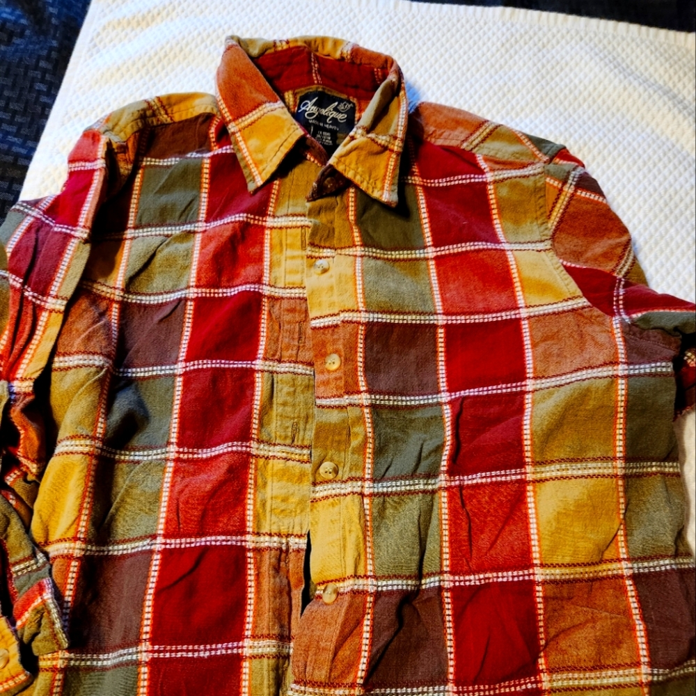 ANGELIQUE PLAID LONG SLEEVE TOP